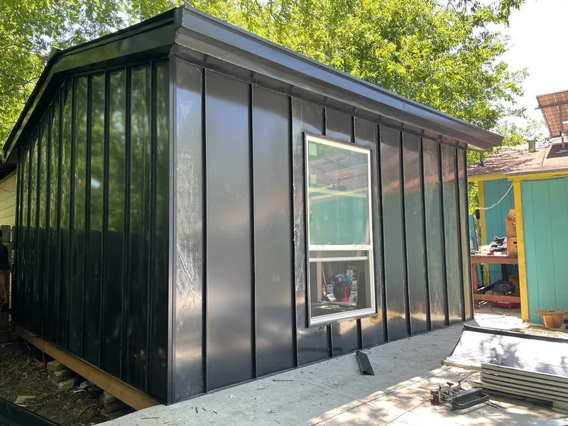 Black standing seam metal wall panels for Metal Roof Installation in Wilmington